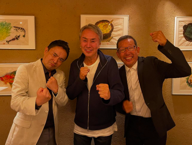 （左から）峯村健司、石原伸晃、松本秀夫